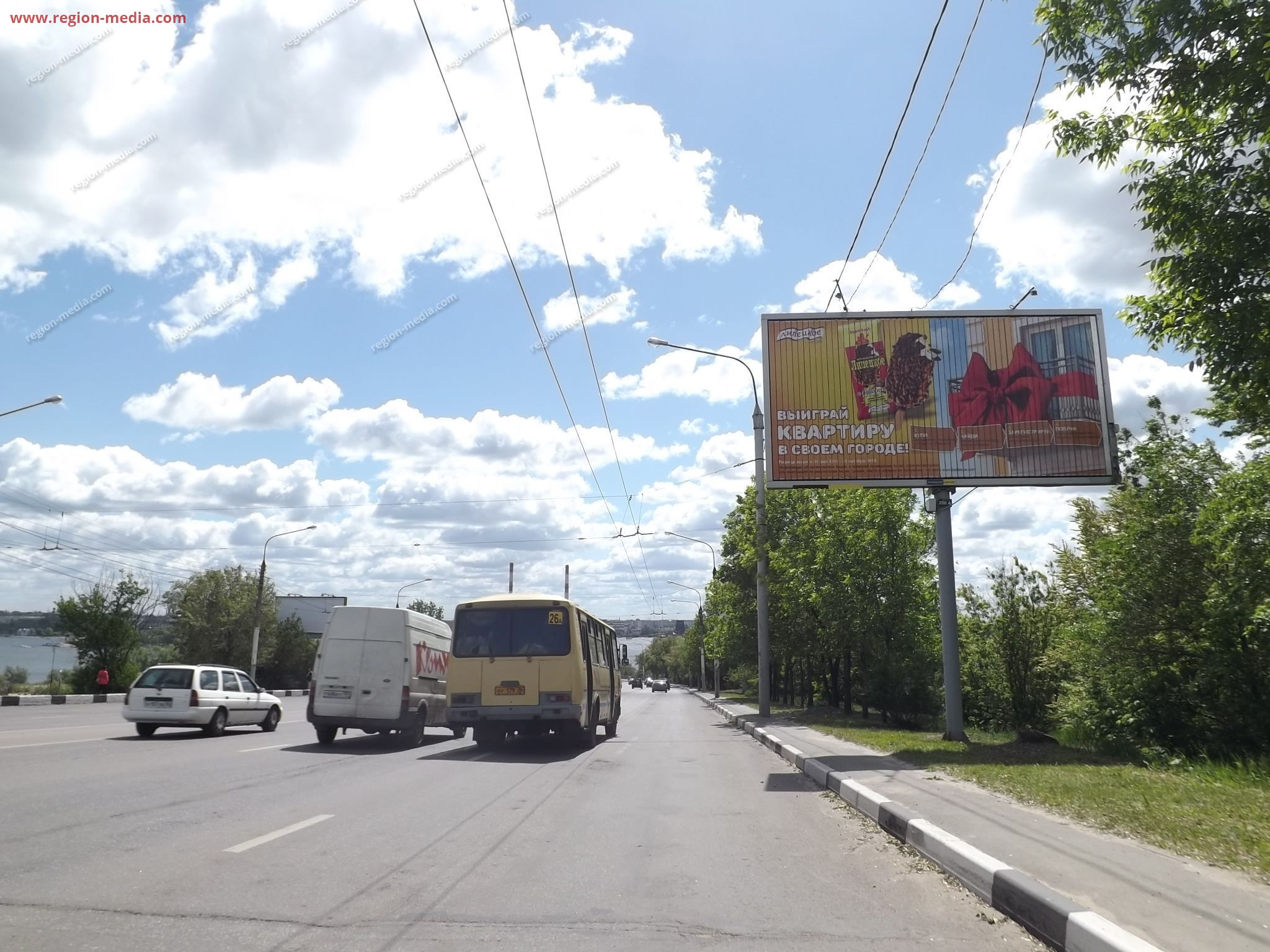 Размещение рекламы нашего клиента "Липецкое мороженое" на щитах 3х6 в городе Воронеж